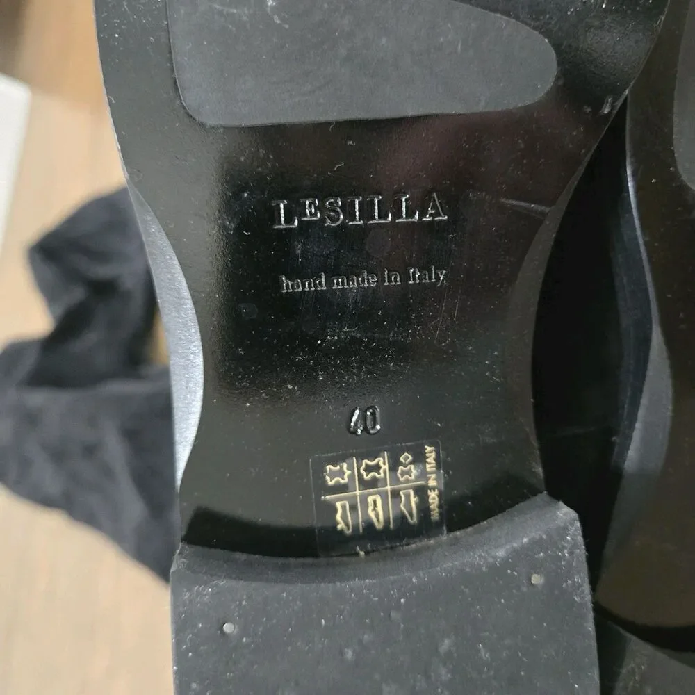 Le Silla Leather Black Over The Knee Suede Boots Size 40